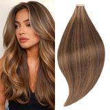 Fita Adesiva Em Extensões De Cabelo Ynsnr Marrom A Amarelo Acastanhado 18"