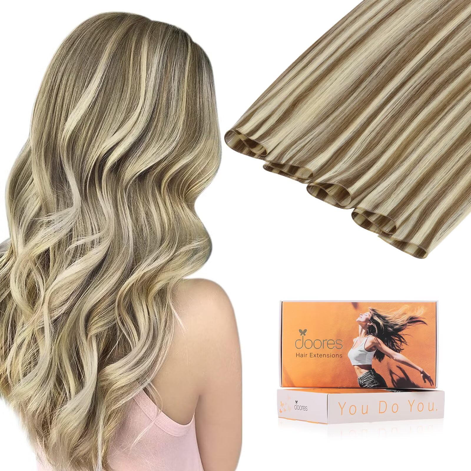 Extensões De Cabelo Doores Sew In Real Human Hair 14 Cm, Marrom Acinzentado