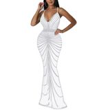 Vestido Maxi Nagfar, Strass, Festa De Aniversário, Clubwear, Branco