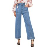 Calças Jeans Astylish Femininas De Cintura Alta E Pernas Largas