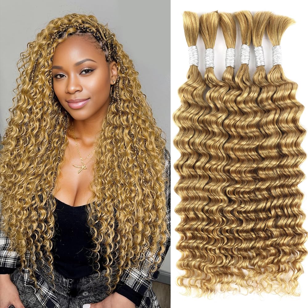 Human Braiding Hair Renyarch Deep Wave De 16 Polegadas E 6 Pacotes