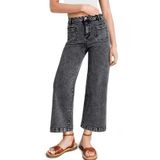 Calça Jeans Astylish Feminina De Cintura Alta, Bota Cinza, Tamanho 18