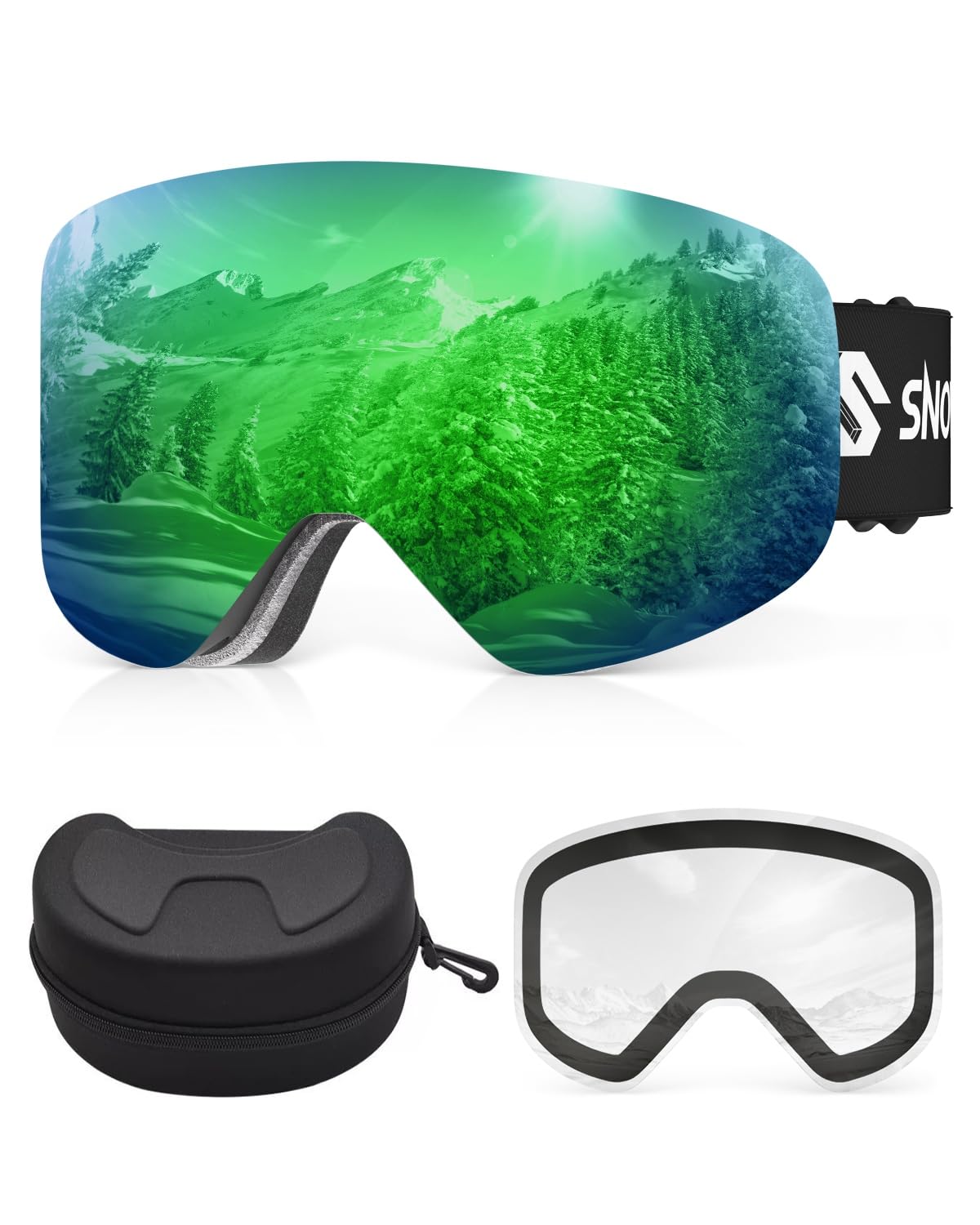 Óculos De Esqui Snowalva Frameless Otg Com 2 Lentes Magnéticas Uv400