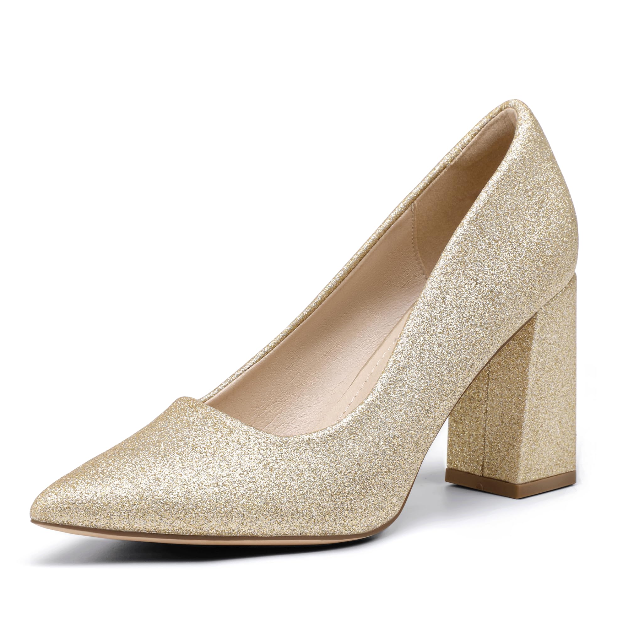 Saltos Idifu In3 Gold, Bico Fechado Para Mulheres, Salto Alto De 8 Cm