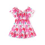 Vestido Disney Princess Ariel Ruffle De Manga Curta Para Menina 4-5t
