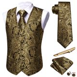 Conjunto De Coletes Masculinos Barry.wang Paisley/flower Silk Jacquard