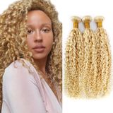 Pacotes De Cabelo Ladrxadr Blonde Honey Blonde Kinky Curly 45-55cm