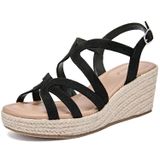 Sandálias Luoika Wide Wedge Para Mulheres Pretas Tamanho 9xw