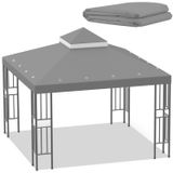 Camiseta De Reposição Para Dossel Gazebo Sumfaller, 3 X 3 M, Cinza De Camada Dupla