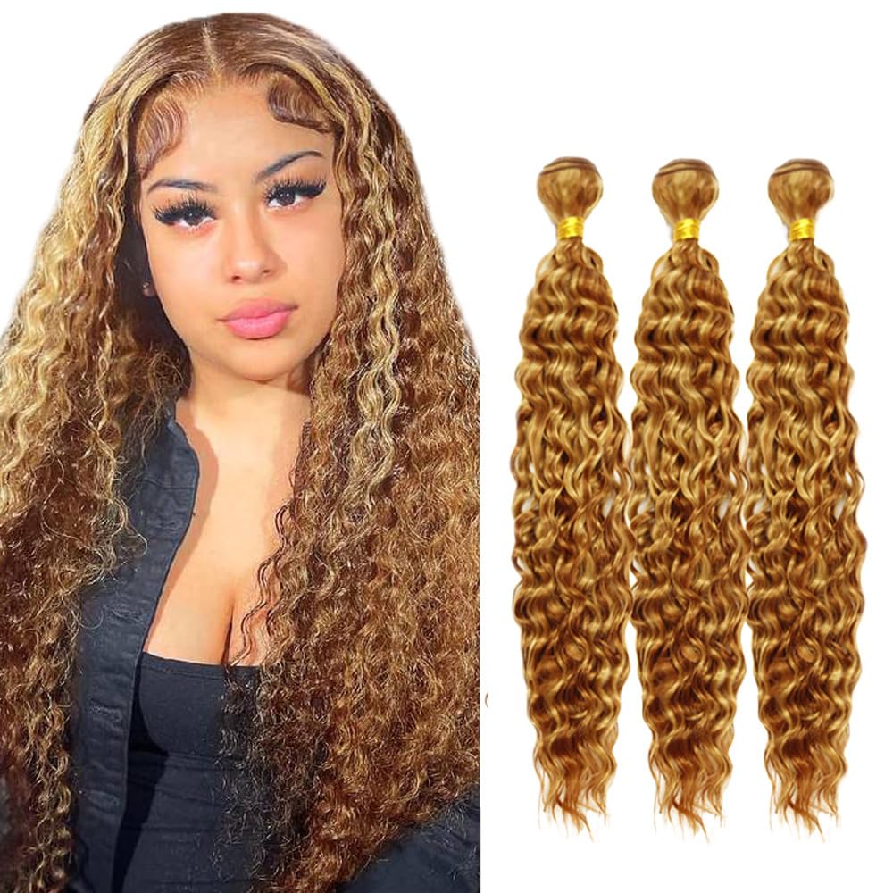 Pacotes De Cabelo Huxowax Highlight P27/30 Brown Deep Wave 60 65 70cm