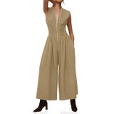 Macacão Cicy Bell Feminino Com Decote Em V, Casual E Elegante, Roupa De Verão