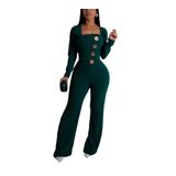 Macacão Ysintl Feminino Com Cintura Alta E Pernas Largas