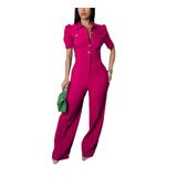 Macacão Ysintl Feminino Com Cintura Alta E Pernas Largas