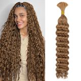 Human Braiding Hair Maxknow Deep Wave 24 Em 60 G Honey Blonde
