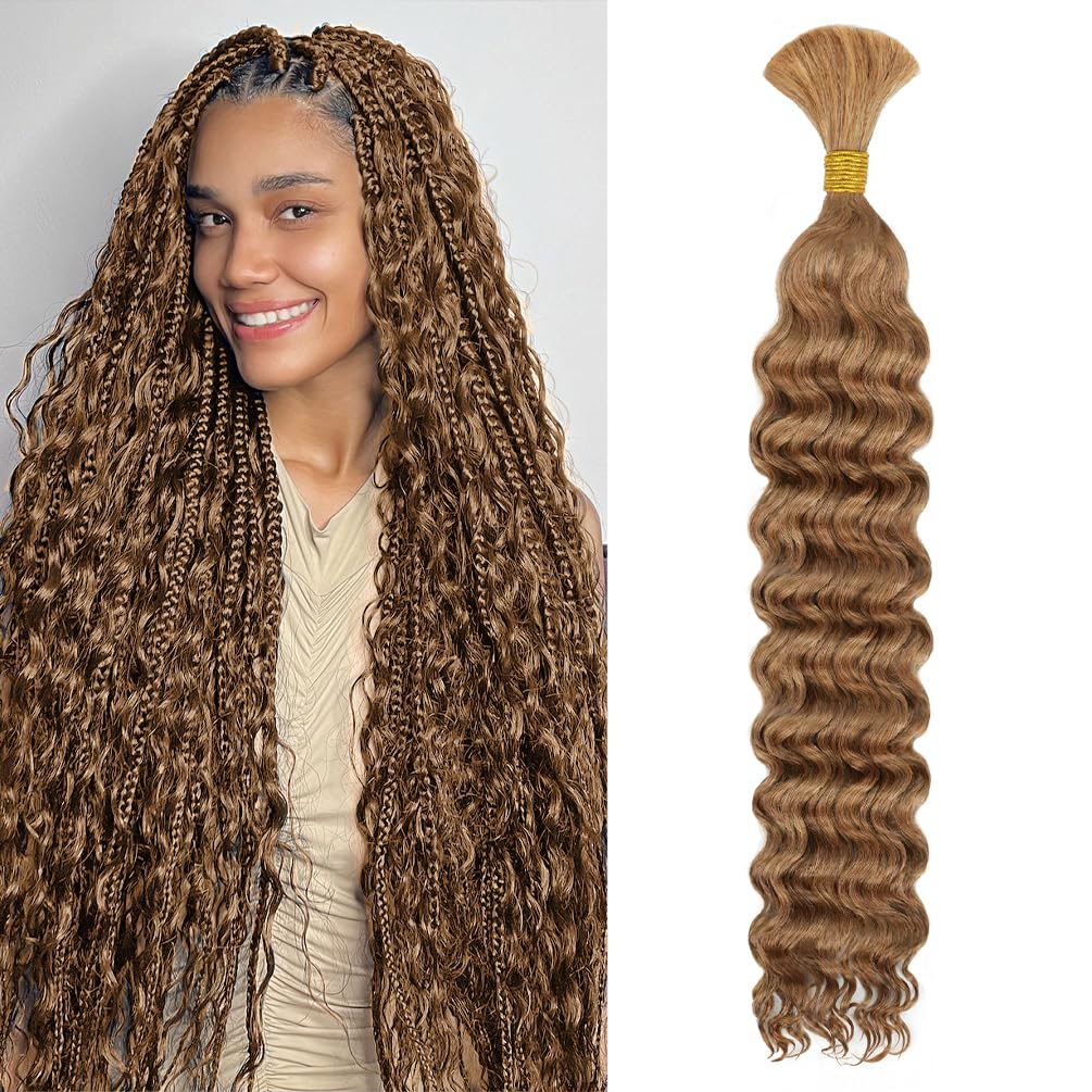 Human Braiding Hair Maxknow Deep Wave 24 Em 60 G Honey Blonde