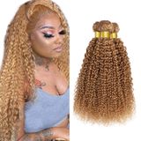 Pacotes De Cabelo Younghann Honey Blonde #27 Curly 50-100cm