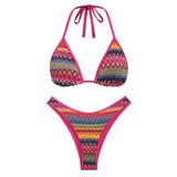 Biquíni, Biquíni, Seamoly, Feminino, Estampado Geográfico, Vinho, Vermelho M