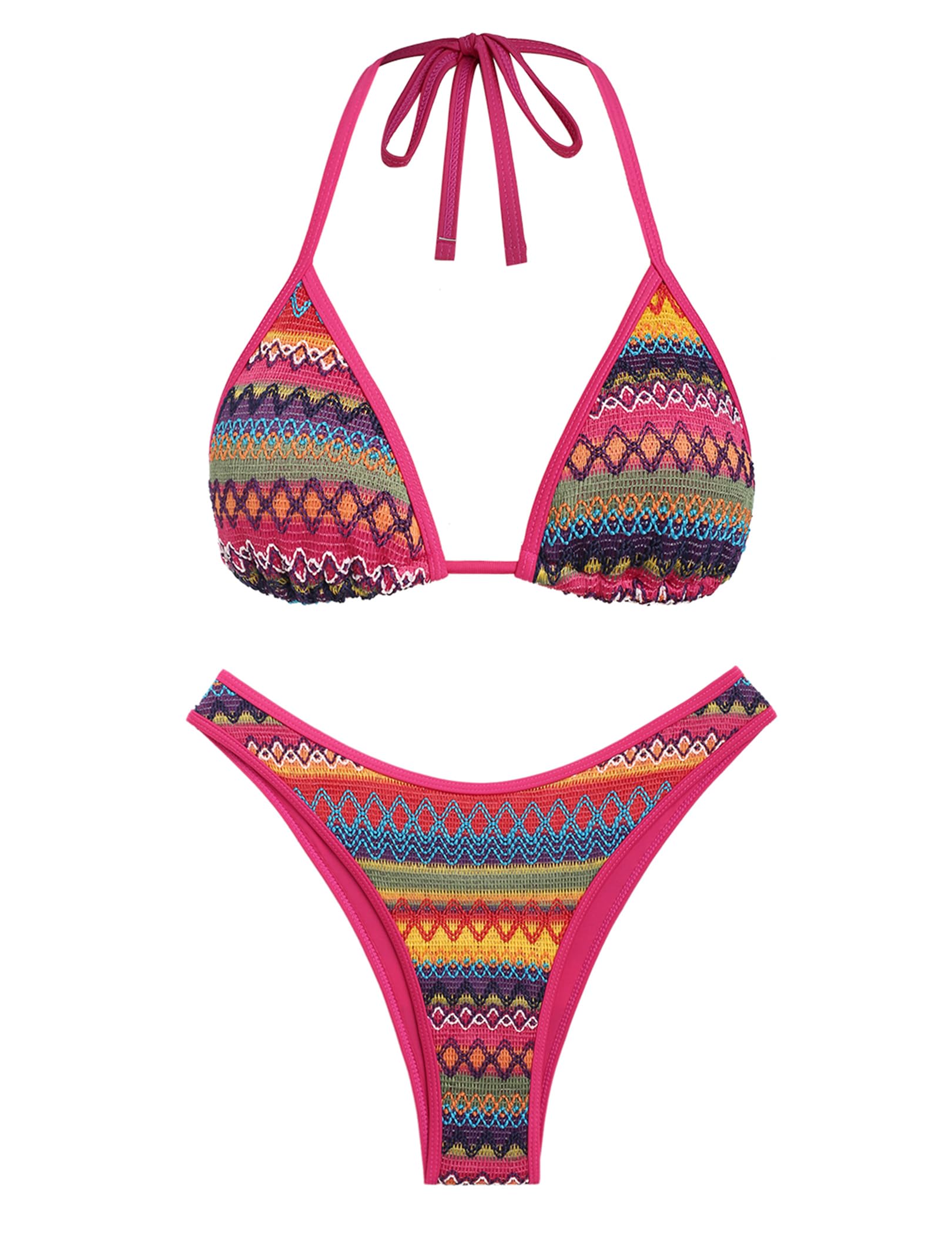 Biquíni, Biquíni, Seamoly, Feminino, Estampado Geográfico, Vinho, Vermelho M