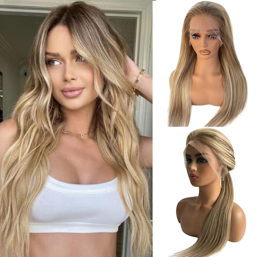 Peruca Smartinnov Balayge Blonde De 16 Polegadas Hd Lace Front Human Hair