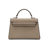 Bolsa Feminina Mysnku, Mini Sacola De Couro Com Alça Superior, Cinza
