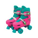Patins 2 Em 1 Rosa Com Azul 34-37- Fênix Pk2-01