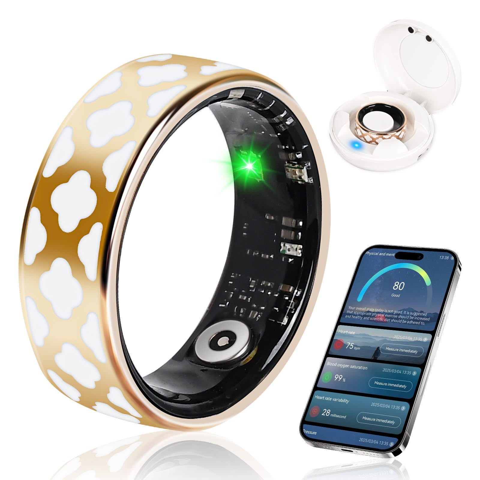 Monitor De Fitness Smart Ring Ysyess, Monitor De Sono Para Mulheres E Homens