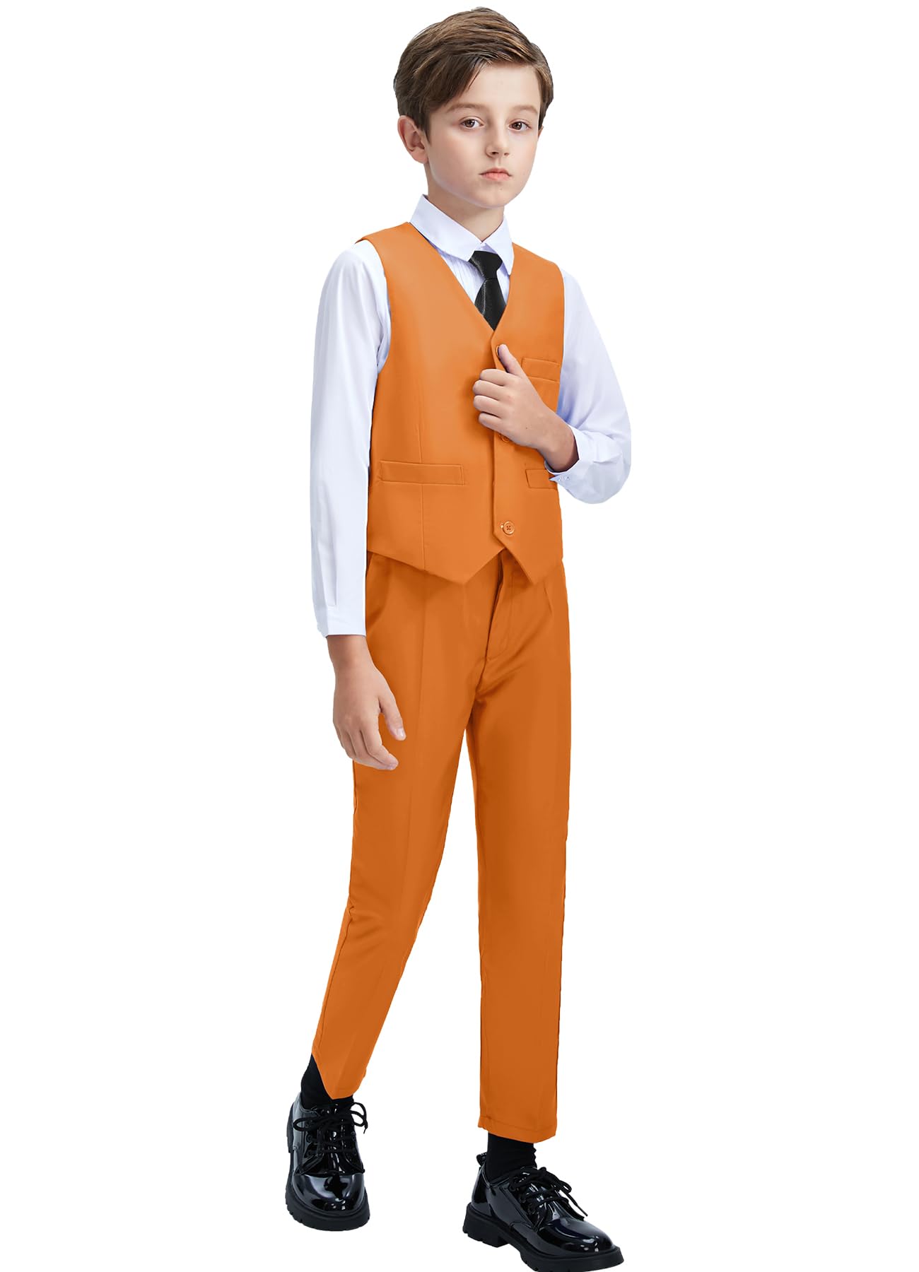Suit Yuanlu Boys Orange Slim Fit, Tamanho 4, Casamento Infantil