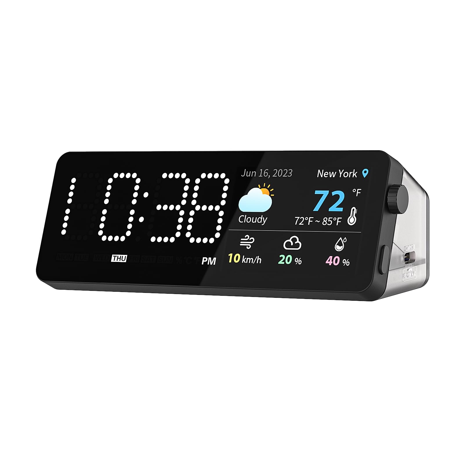 Estação De Ancoragem Para Laptop Usb C Vobot Mini Dock Com Tela 7 Em 1