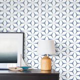Papel De Parede Heroad Peel And Stick Modern Blue Geometric