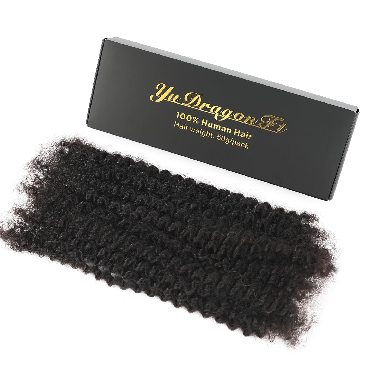 Hair Bulk Afro Kinky Curly Human 50 G 45 Cm Para Locs, 1 Pacote