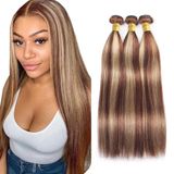 Pacote De Cabelo Auokmar P33/613 Straight Brazilian Virgin 12-16"