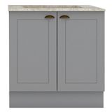 Balcao Com Tampo Para Cooktop 2p 80 Cm Americana Cinza Calcare Henn