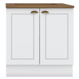 Balcao Com Tampo Para Cooktop 2p 80cm Americana Branco Nature Henn