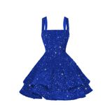 Vestido De Boas-vindas, Dessiny Sparkly Sparkly, Em Camadas, Azul Evasê