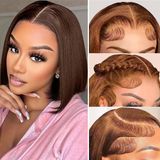 Peruca Hoscod Brazilian Hair Bob 20cm Human Hair #4 Brown
