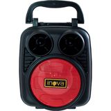 Mini Caixa Som Rádio Portátil Bluetooth Leds Vermelho Sd Usb