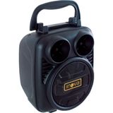 Mini Caixa Som Rádio Fm Portátil Bluetooth Leds Preto Sd Usb