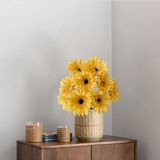 Flor Gérbera Artificial 8 Unidades Para Composição De Arranjos Rústicos E Decoração De Mesas Florais