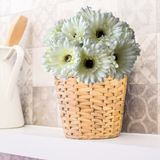 Gérbera Artificial Com Haste Longa - Kit Com 20 Unidades De Flor Para Arranjos Florais, Estilosos E Fino