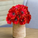 15 Galhos Gérbera Artificial Colorida Para Decoração Charmosa E Arranjos Florais Com Toque Real