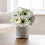 6 Gérberas Artificiais Com Haste Flexível Para Compor Arranjos Elegantes E Vasos Decorativos