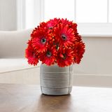 6 Gérberas Artificiais Com Haste Flexível Para Compor Arranjos Elegantes E Vasos Decorativos