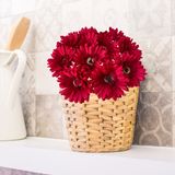 Gérbera Artificial Com Haste Longa - Kit Com 20 Unidades De Flor Para Arranjos Florais, Estilosos E Fino