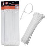 200 Abraçadeiras Lacre Nylon Enforca Gato Cinta Plástica 3,6x250mm Fita Hellerman Branca