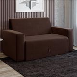 Sofá-cama 2 Lugares Pratik 5000 Mamflex Marrom Suede