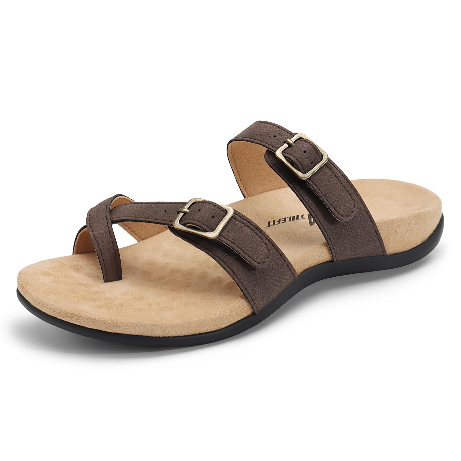 Sandálias Athlefit Orthopaedic Para Mulheres Arch Support Brown 37