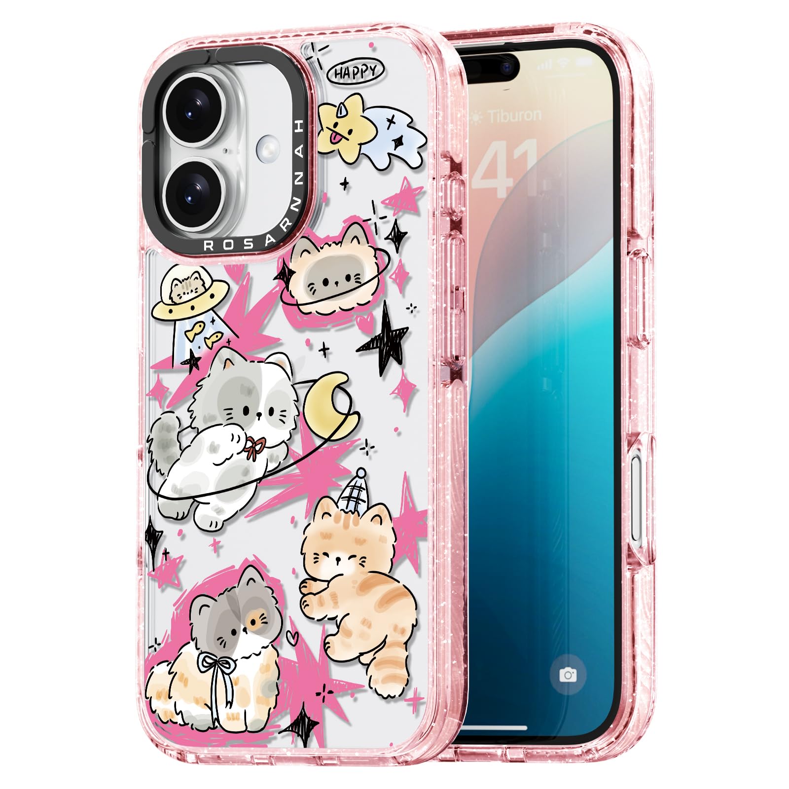 Capa De Telefone Rosarnnah Compatível Para Iphone 16 6.1 - Rosa