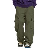 Calças Cargo Zaful Flat Pocket Parachute Para Homens Verdes M
