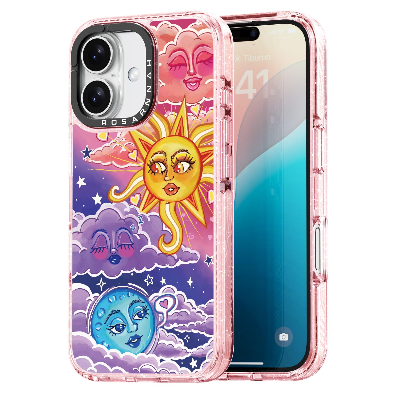 Capa De Telefone Rosarnnah Compatível Para Iphone 16 6.1 - Rosa