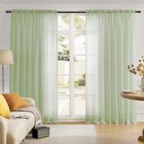 Cortinas Transparentes Mystic-home Extra Wide Green 108x84cm - 2 Painéis